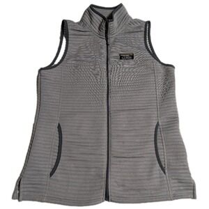 L.L.Bean Women's Airlight Quilted Vest Gray‎ Size S Reg Full Zip Lightweight
